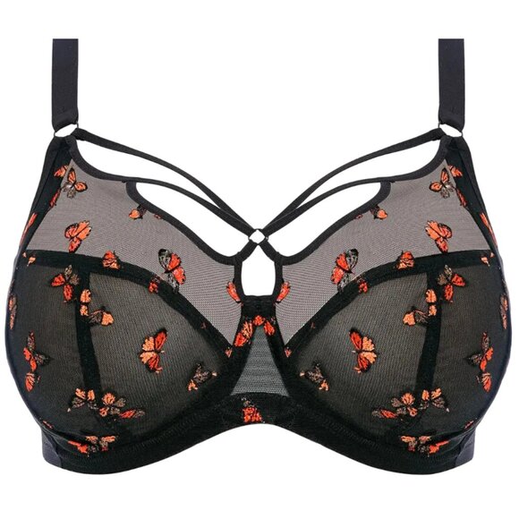New Elomi 4353BFL Sachi Plunge Bra Black Confetti Size 36K US New - Picture 1 of 5